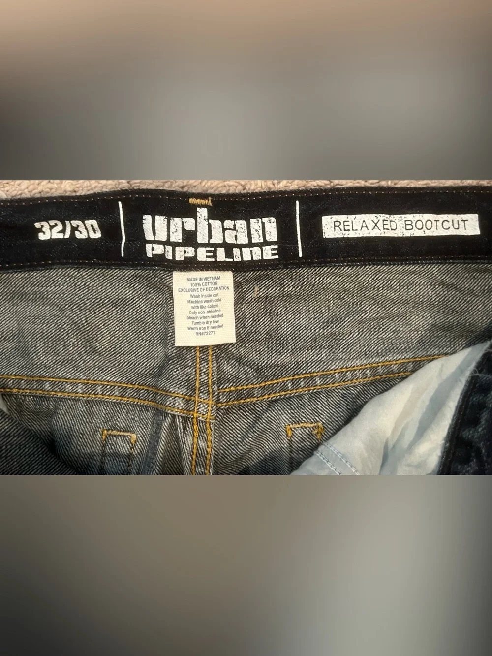 Urban Pipeline Men’s Dark Blue Bootcut Jeans